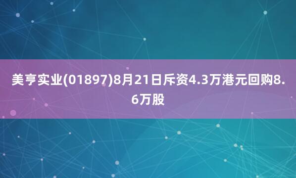 美亨实业(01897)8月21日斥资4.3万港元回购8.6万股