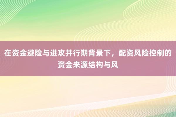 在资金避险与进攻并行期背景下，配资风险控制的资金来源结构与风