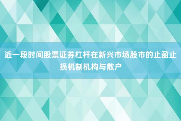 近一段时间股票证券杠杆在新兴市场股市的止盈止损机制机构与散户
