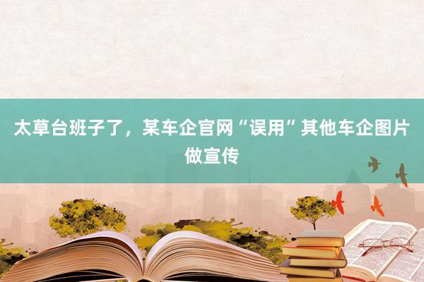 太草台班子了，某车企官网“误用”其他车企图片做宣传