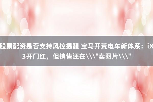 股票配资是否支持风控提醒 宝马开荒电车新体系:iX3开门红,但销售还在\