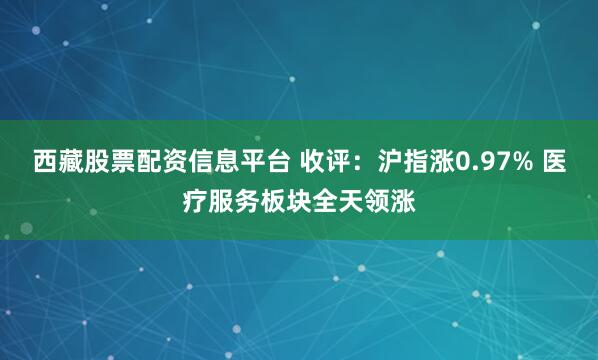 西藏股票配资信息平台 收评：沪指涨0.97% 医疗服务板块全天领涨