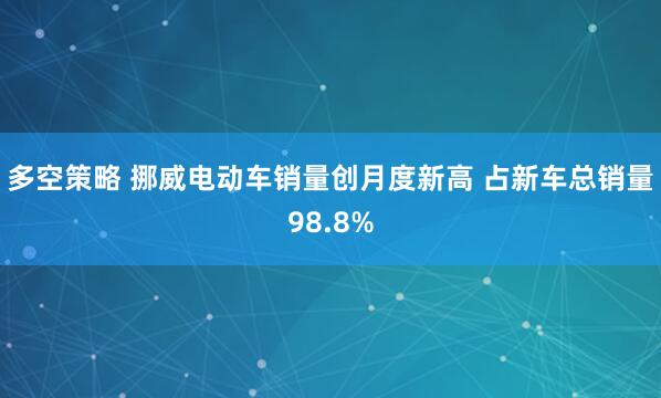 多空策略 挪威电动车销量创月度新高 占新车总销量98.8%