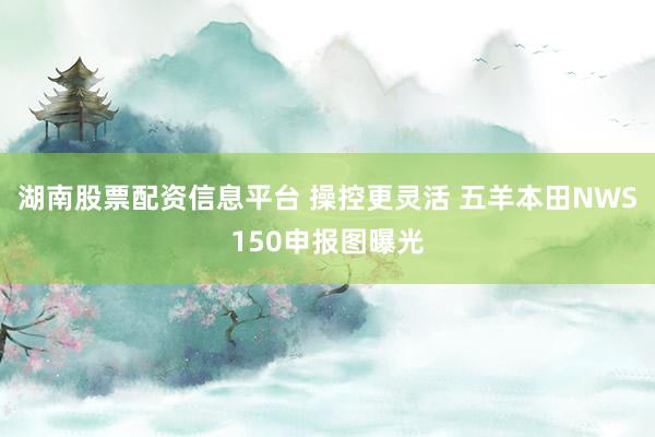 湖南股票配资信息平台 操控更灵活 五羊本田NWS150申报图曝光